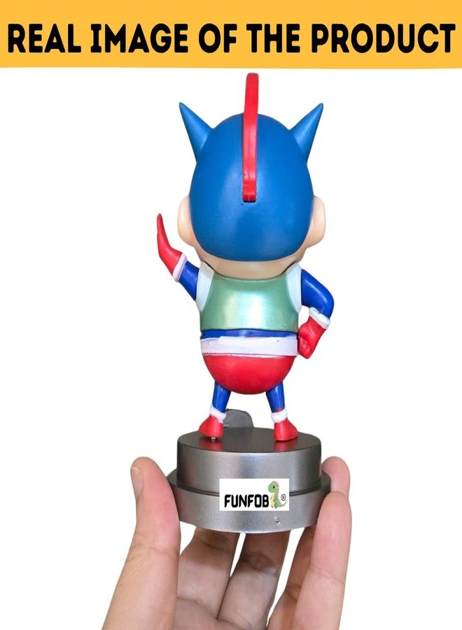 FUNFOB Shinchan Action Figure Height-13cm Collectible for Anime Fans Action Kamen Toys PVC Multicolour | Shinchan Silver Stand - Image 3